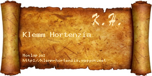 Klemm Hortenzia névjegykártya